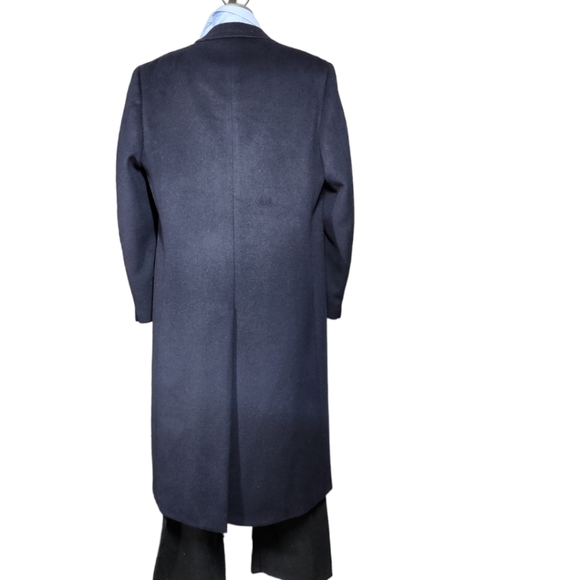 Moores Lanificio Vallombroso 42 tall WOOL AND CASHMERE blue men's long coat - Picture 6 of 15